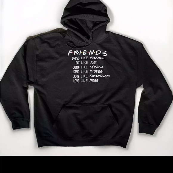 FRIENDS TV Show Hoodie Black Sweatshirt - Picture 2 of 10